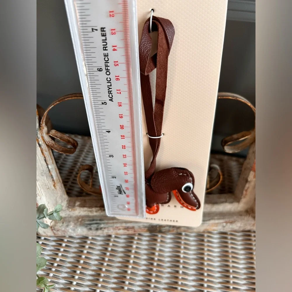 ⚡️15 Camila Coelho dachshund dog bag charm made of genuine leather preppy